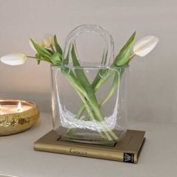 Carina Petite Bubbled Glass Decorative Handbag Vase