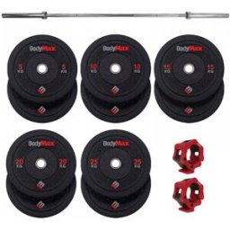 BodyMax Rubber Crumb Bumper Weight Set with Bar - 150kg