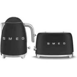 Smeg Jug Kettle & 2 Slice Toaster Set - Matte Black