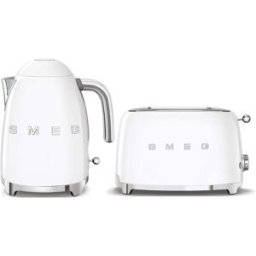 Smeg Jug Kettle & 2 Slice Toaster Set - White