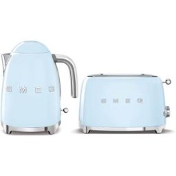 Smeg Jug Kettle & 2 Slice Toaster Set - Pastel Blue