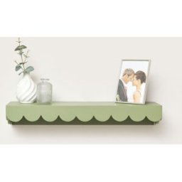 Large Green Scalloped Wall Storage Shelf - 61cm Material: Home Decor & Accessories/Shelves & Storage