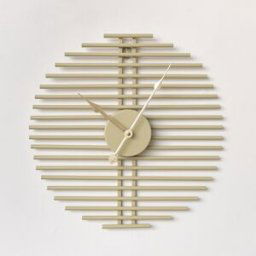 Khaki Green & Gold Line Detailed Wall Clock 40cm x 40cm Material: Home Decor & Accessories/Clocks