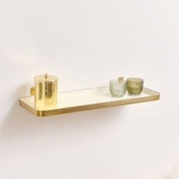 Gold & Ivory Enamelled Metal Wall Shelf - 50cm Material: Home Decor & Accessories/Shelves & Storage
