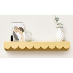 Large Mustard Yellow Scalloped Wall Storage Shelf - 61cm Material: Home Decor & Accessories/Shelves & Storage