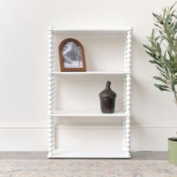 White Wooden Bobble Framed 3 Tier Shelf Material: Home Decor & Accessories/Shelves & Storage