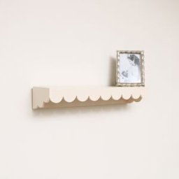 Large Pale Peach Scalloped Wall Storage Shelf - 61cm Material: New Products