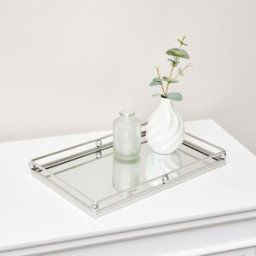 Silver Rectangle Mirrored Display Tray Material: Home Decor & Accessories