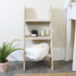 Rustic Wooden Ladder Shelf Unit 35cm x 80cm Material: Home Decor & Accessories/Shelves & Storage
