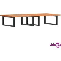 vidaXL Basin Shelf Wall Mounted Steel and Solid Wood Beech