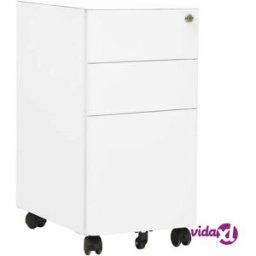 vidaXL Mobile File Cabinet White 30x45x59 cm Steel