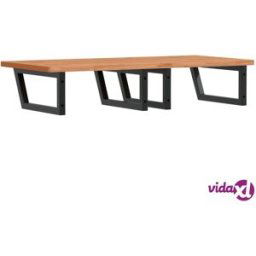 vidaXL Basin Shelf Wall Mounted Steel and Solid Wood Beech