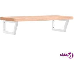vidaXL Basin Shelf Wall Mounted Steel and Solid Wood Beech