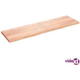 vidaXL Wall Shelf Light Brown 220x60x(2-6) cm Treated Solid Wood Oak