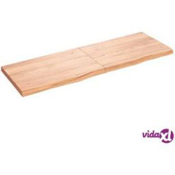 vidaXL Wall Shelf Light Brown 180x60x(2-6) cm Treated Solid Wood Oak