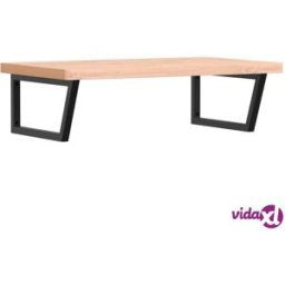 vidaXL Basin Shelf Wall Mounted Steel and Solid Wood Beech