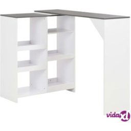 vidaXL Bar Table with Moveable Shelf White 138x39x110 cm