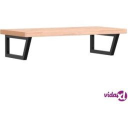 vidaXL Basin Shelf Wall Mounted Steel and Solid Wood Beech