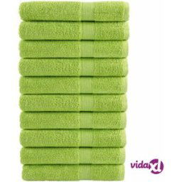 vidaXL Premium Sauna Towels SOLUND 10 pcs Apple Green 80x200 cm 600 gsm
