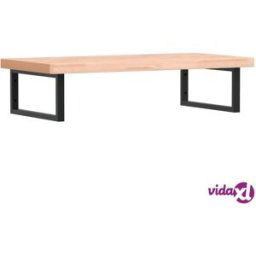 vidaXL Basin Shelf Wall Mounted Steel and Solid Wood Beech