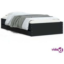 vidaXL Bed Frame with Drawers without Mattress Black 100x200 cm