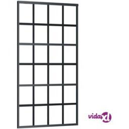 vidaXL Sliding Door ESG Glass and Aluminium 102x205 cm Black