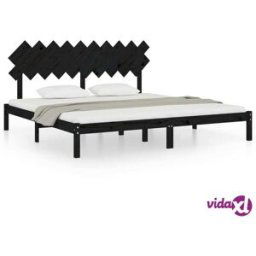vidaXL Bed Frame without Mattress Black 200x200 cm Solid Wood