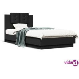 vidaXL Bed Frame without Mattress Black 75x190 cm Small Single