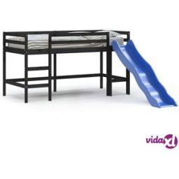 vidaXL Kids' Loft Bed without Mattress with Slide Black 80x200 cm