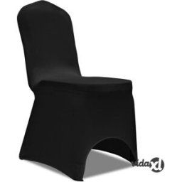 vidaXL 100 pcs Stretch Chair Covers Black
