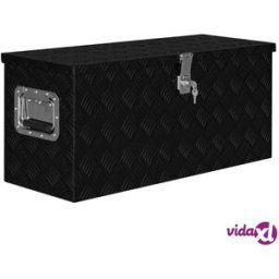 vidaXL Aluminium Box 80x30x35 cm Black