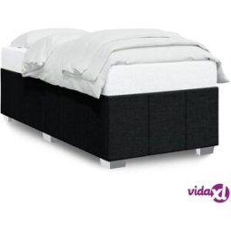 vidaXL Bed Frame without Mattress Black 90x190 cm Single Fabric