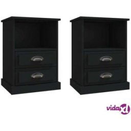 vidaXL Bedside Cabinets 2 pcs Black 43x36x60 cm