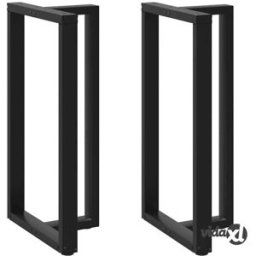 vidaXL Bar Table Legs T-Shaped 2 pcs Black 60x35x(110-111) cm Steel