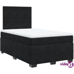 vidaXL Box Spring Bed with Mattress Black 120x200 cm Velvet
