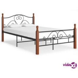 vidaXL Bed Frame without Mattress Black Metal 120x200 cm