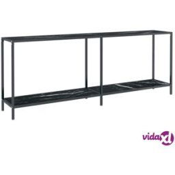 vidaXL Console Table Black 200x35x75.5 cm Tempered Glass