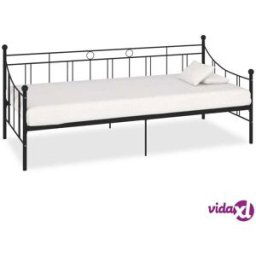 284669 vidaXL DayBed Frame without Mattress Black Metal 90x200 cm
