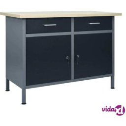 vidaXL Workbench Black 120x60x85 cm Steel