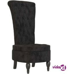 vidaXL High Back Chair Black Velvet Button Design