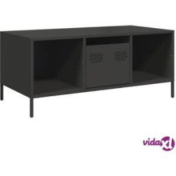 vidaXL Coffee Table Black 101.5x50x43.5 cm Cold-rolled Steel