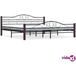 vidaXL Bed Frame without Mattress Black Metal 200x200 cm