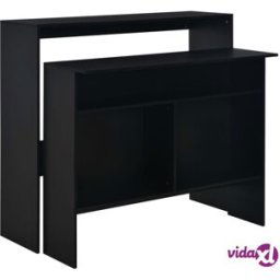 vidaXL Bar Table with 2 Table Tops Black 130x40x120 cm