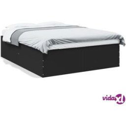 vidaXL Bed Frame without Mattress Black 150x200 cm King Size