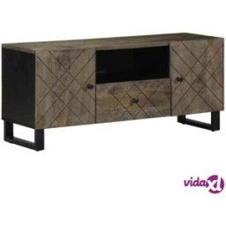 vidaXL TV Cabinet Black 105x33x46 cm Solid Wood Mango