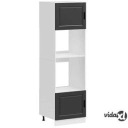 vidaXL Oven Cabinets 2 pcs Porto Black Engineered Wood