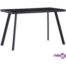 vidaXL Dining Table Black 120x60x75 cm Tempered Glass