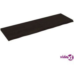 vidaXL Wall Shelf Dark Brown 200x60x(2-6) cm Treated Solid Wood Oak