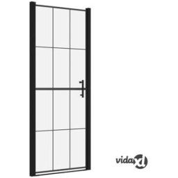 vidaXL Shower Door Tempered Glass 81x195 cm Black