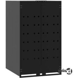 vidaXL Wheelie Bin Storage for Single Bin Black 69x79x117 cm Steel